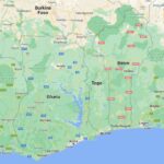 map of Ghana, Togo, Benin