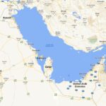 map of Gulf States, Kuwait, Bahrein, Qater, United Arab Emirates